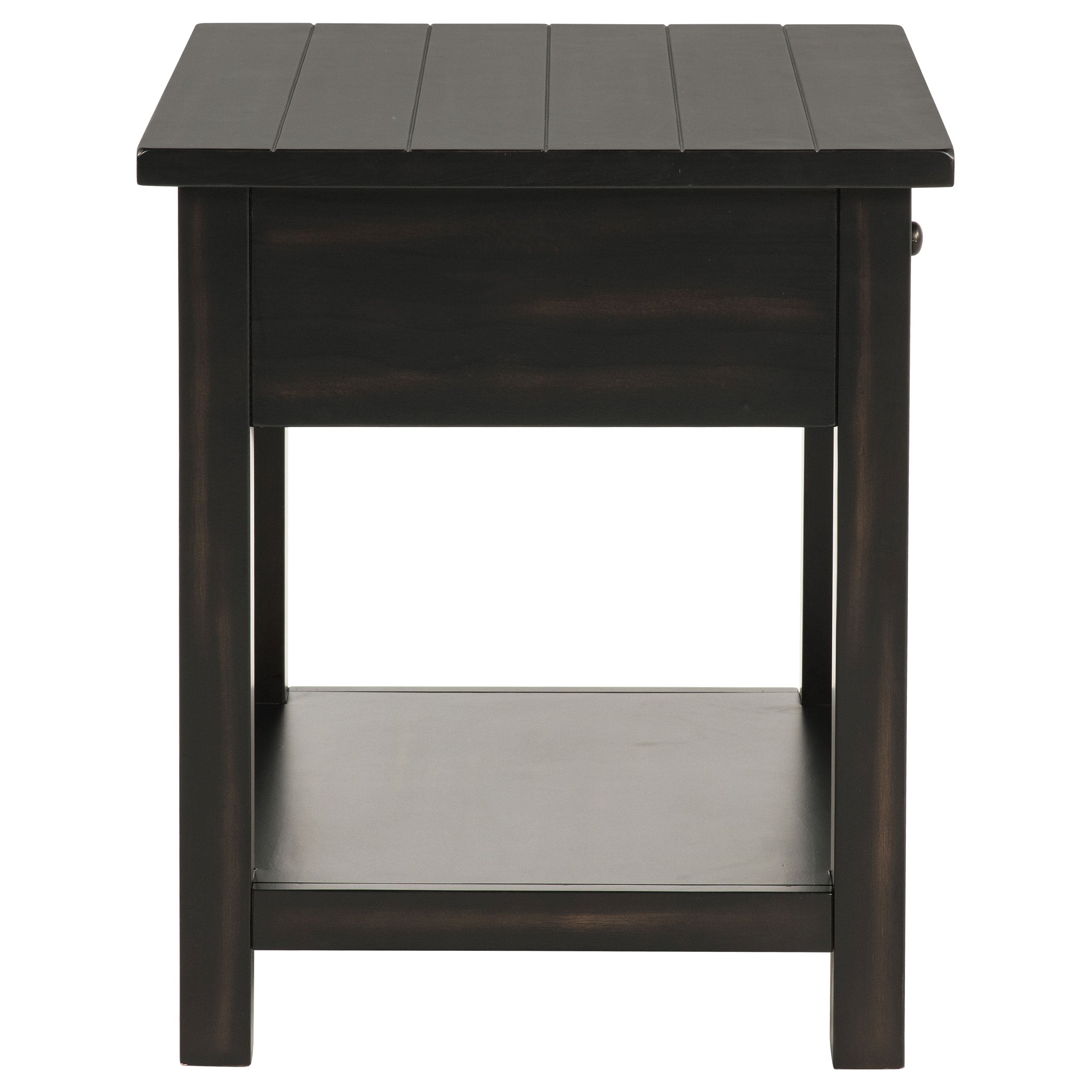 Payne 1-drawer Wood End Table with Shelf Distressed Java