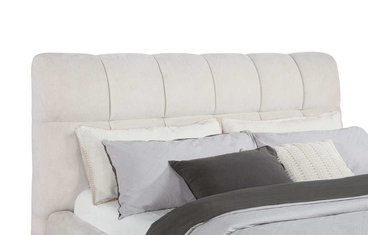 Nollet 48-inch Upholstered California King Platform Bed Cream