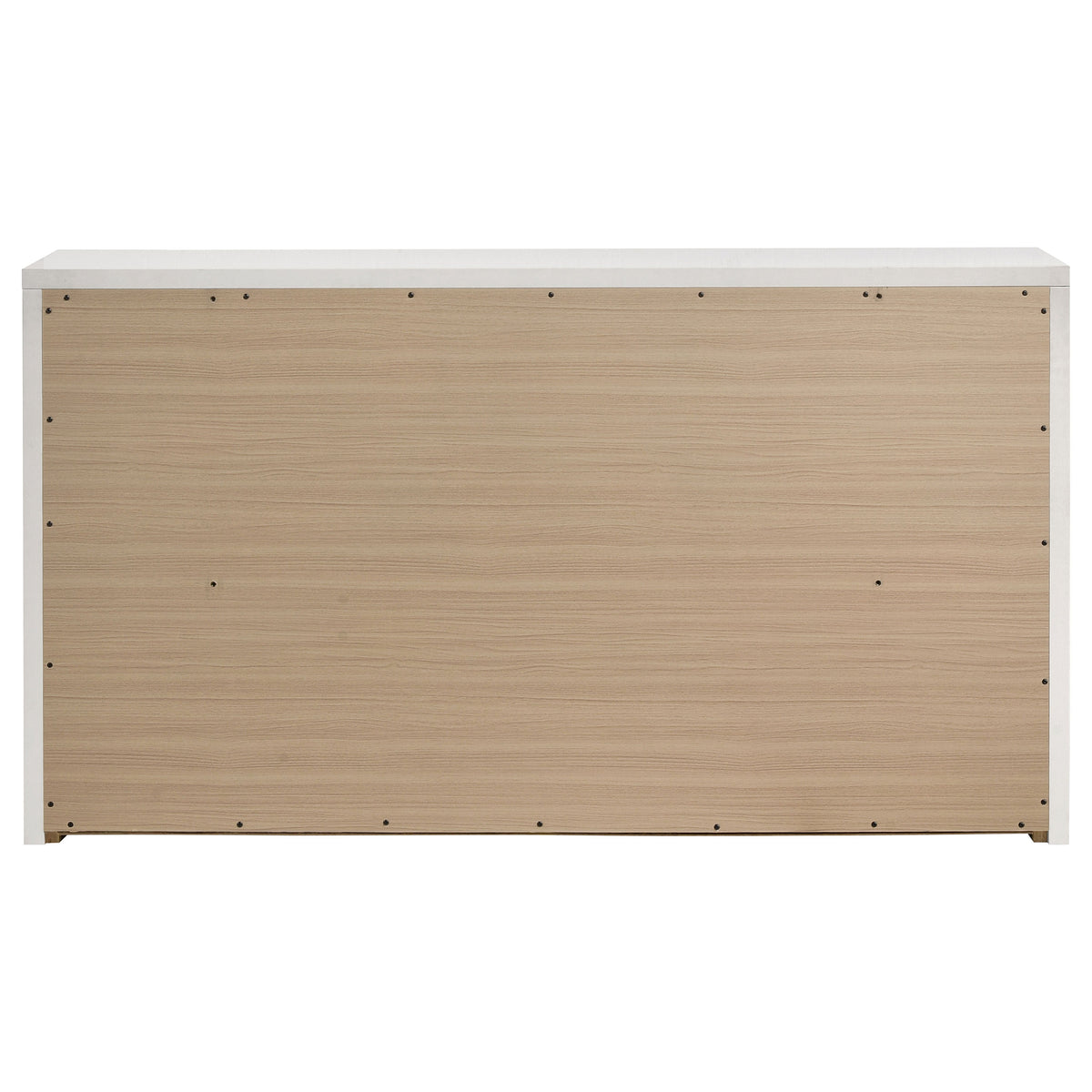 Viana 6-Drawer Bedroom Dresser with Chrome Pulls White High Gloss