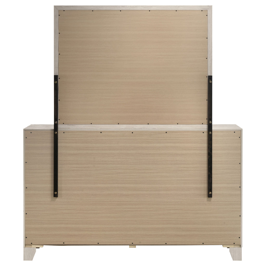 Farre 6-drawer Dresser with Mirror Washed Grey