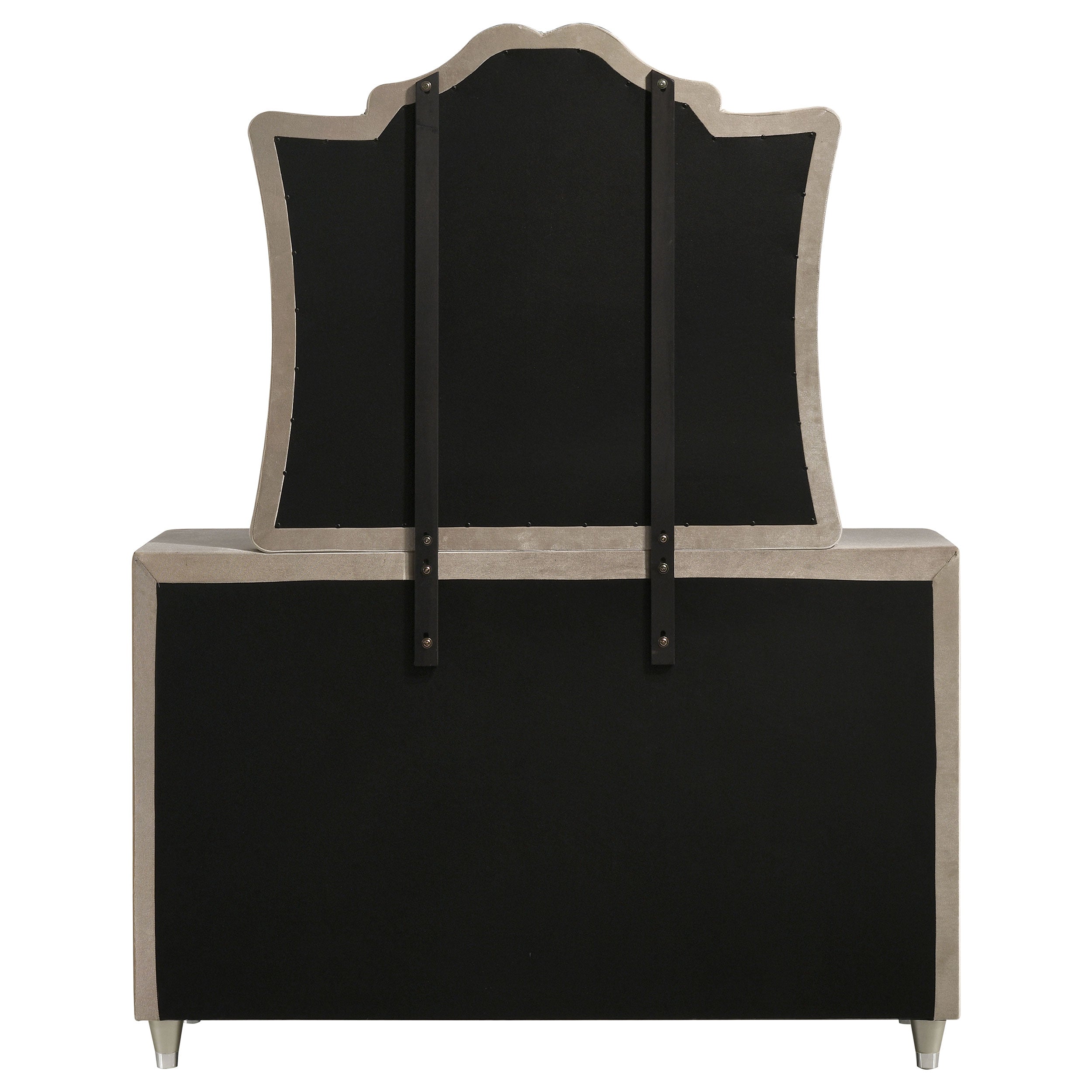 Antonella 7-drawer Upholstered Dresser with Mirror Ivory