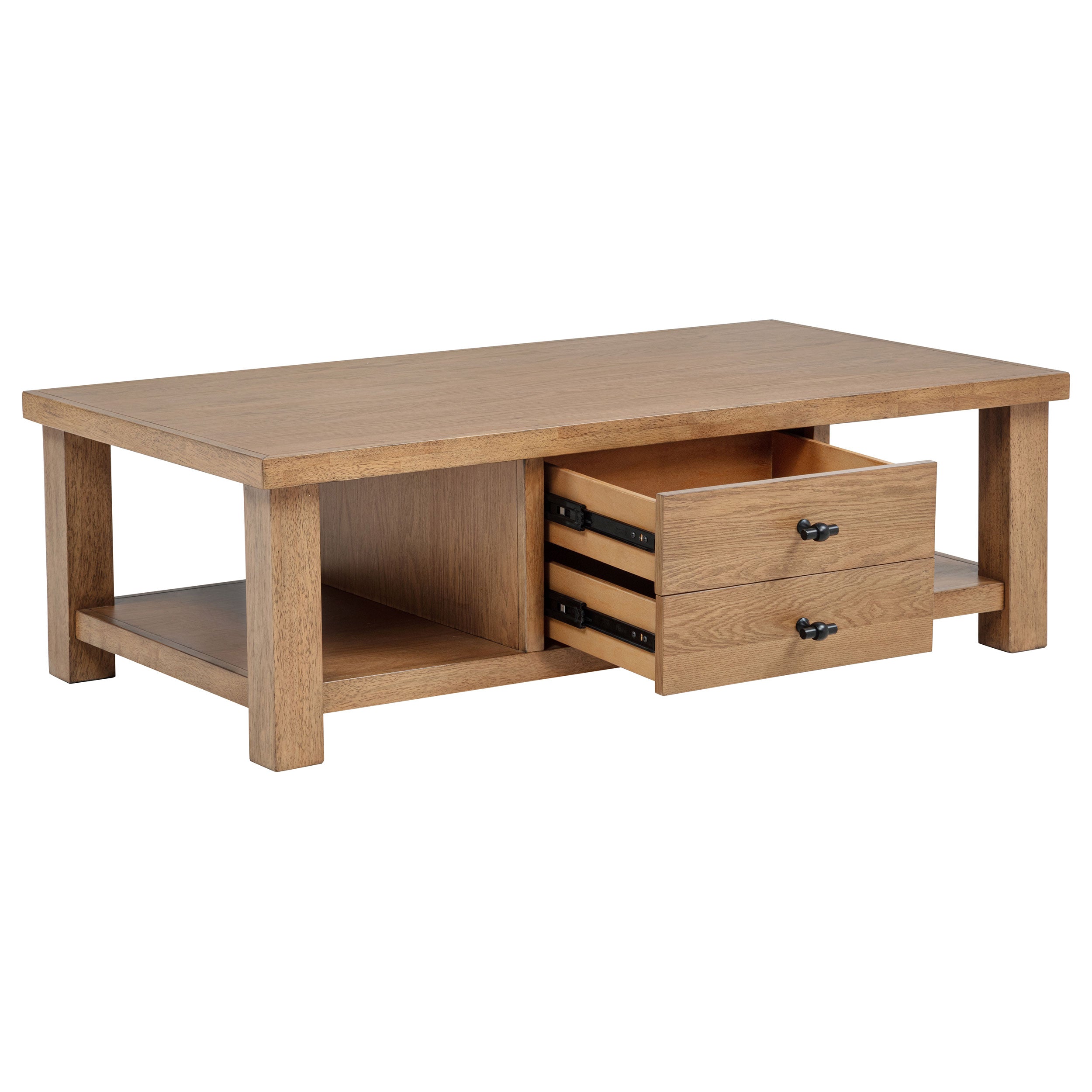 Beasley 3-Piece Wood Coffee Table Set Golden Oak