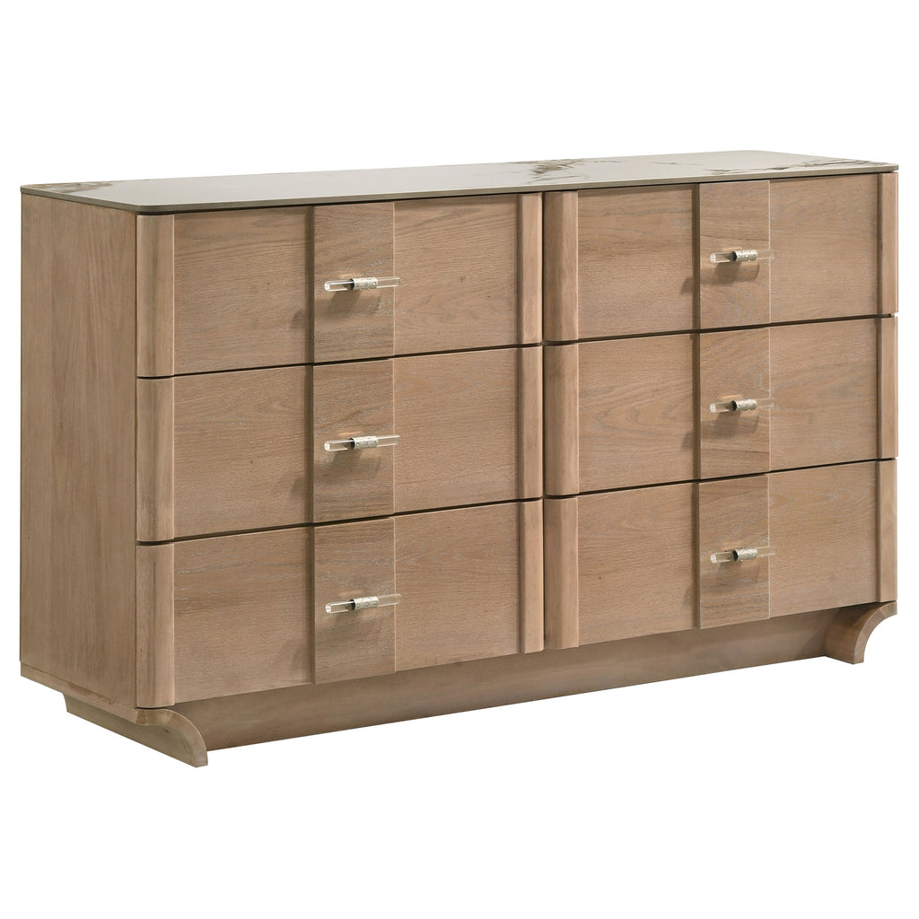 Leanne 5-piece Eastern King Bedroom Set Light Oak