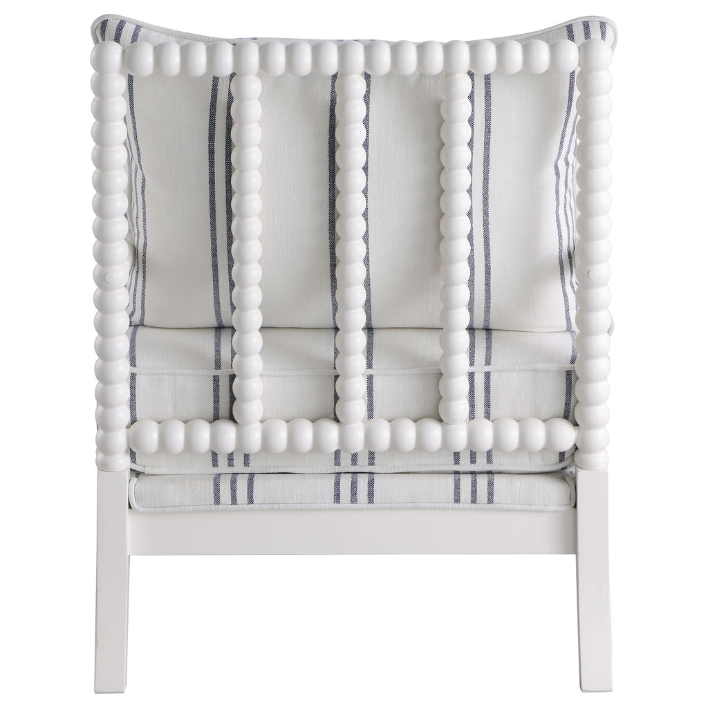 Blanchett Upholstered Bobbin Accent Chair White