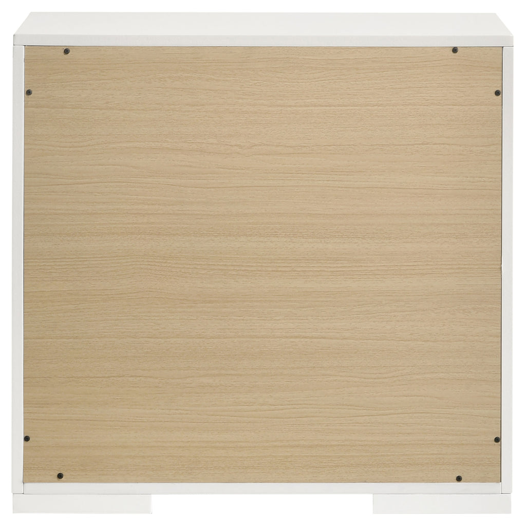 Ives 2-drawer Nightstand Bedside Table White High Gloss
