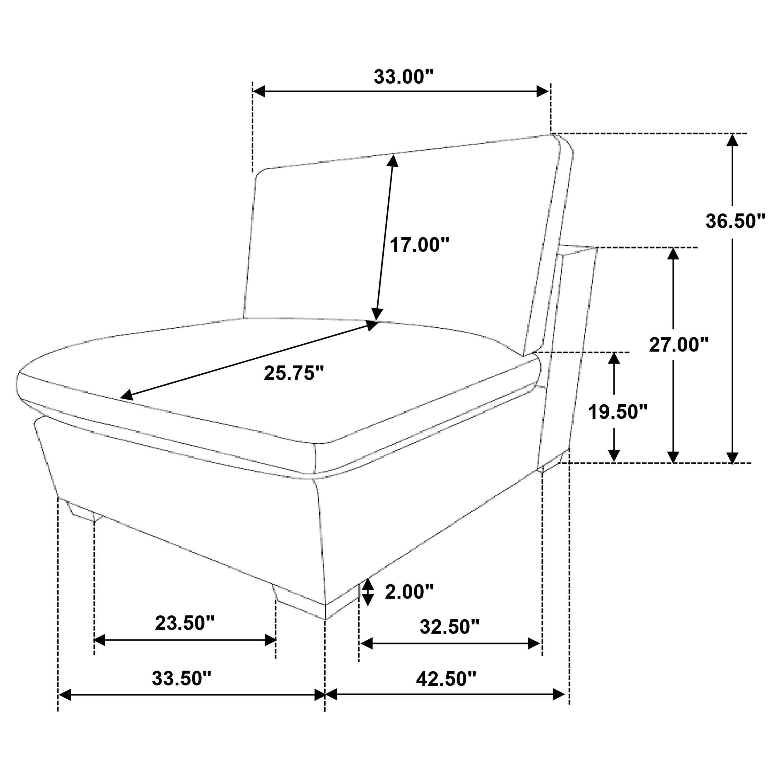 Cloud Lux Upholstered Armless Chair Sand Beige