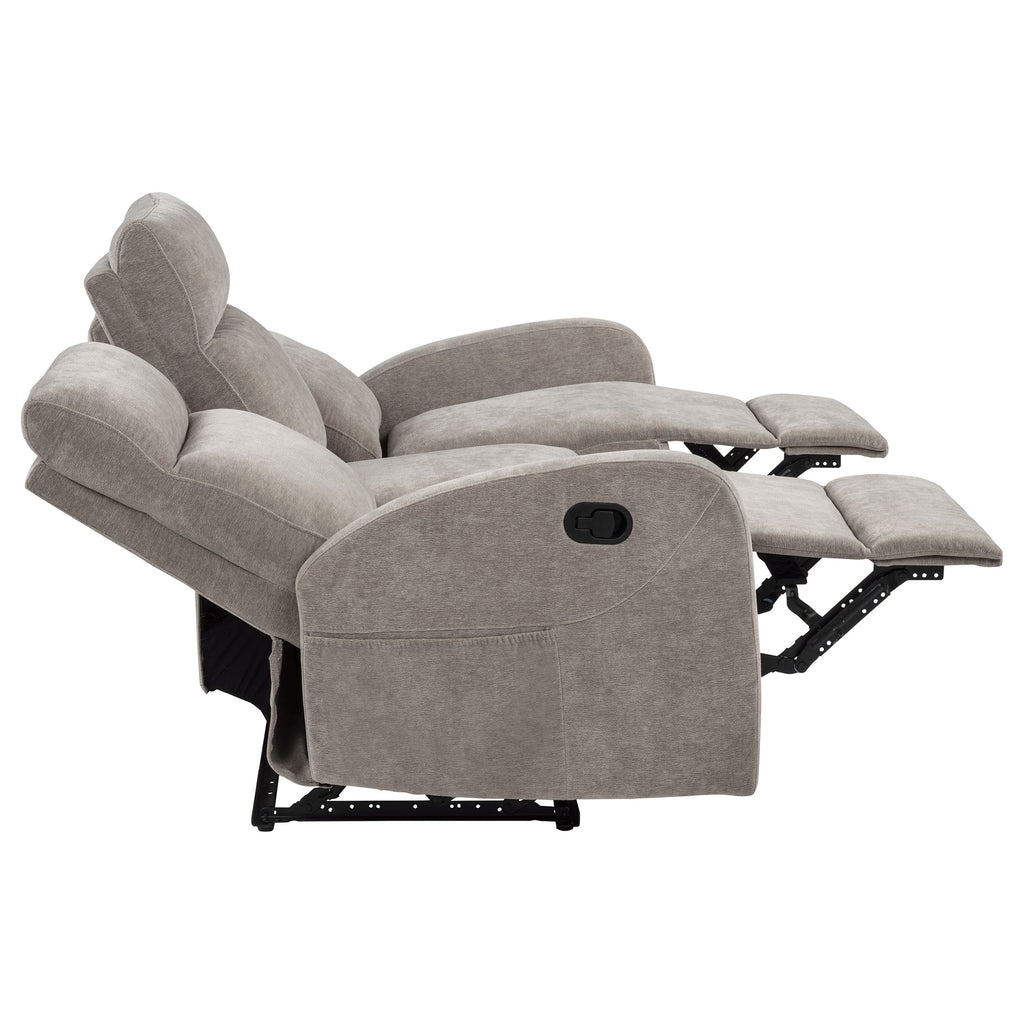 Hamilton 3-piece Chenille Manual Reclining Sofa Set Sand