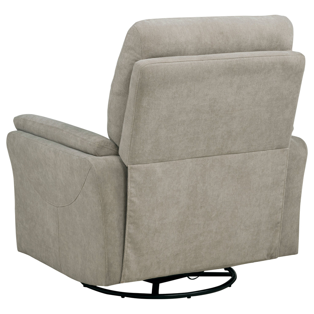 Adler Upholstered Power Swivel Glider Recliner Greige