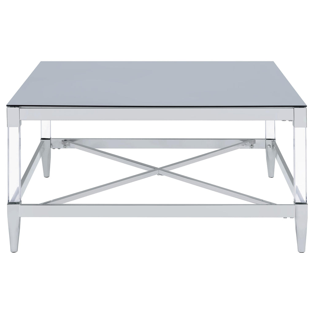 Lindley 2-piece Square Coffee and End Table Set Chrome