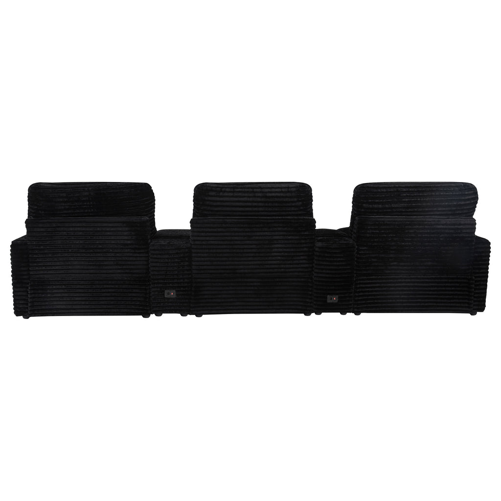 Collins 5-Piece Power Reclining Home Theater Seating Black