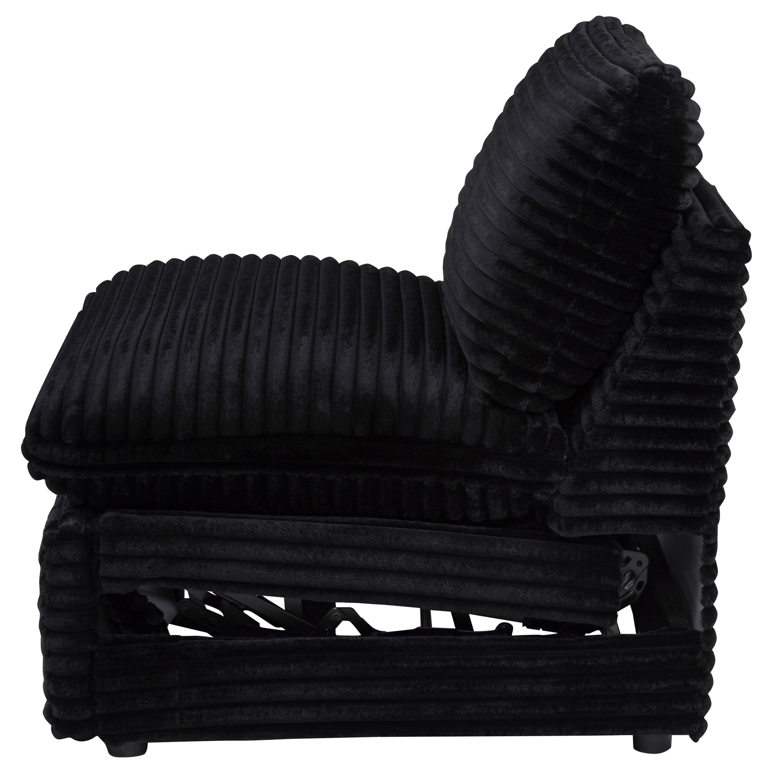 Collins Modular Power Armless Recliner Black