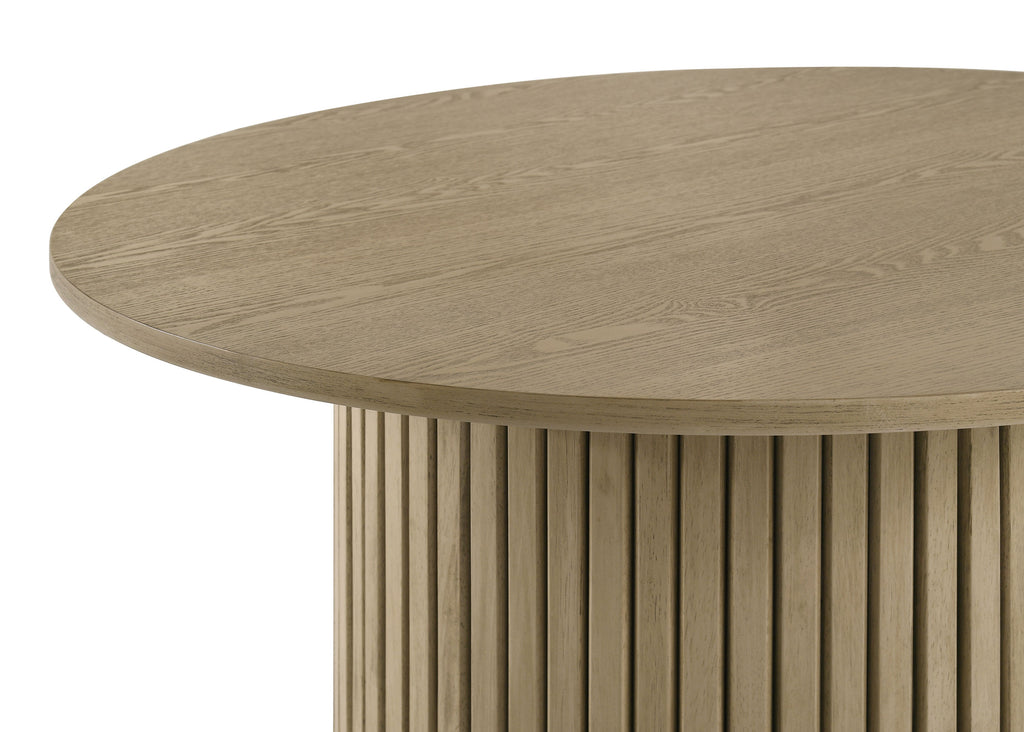 Hamlyn 3-piece Round Fluted Coffee and End Table Set Natural Oak