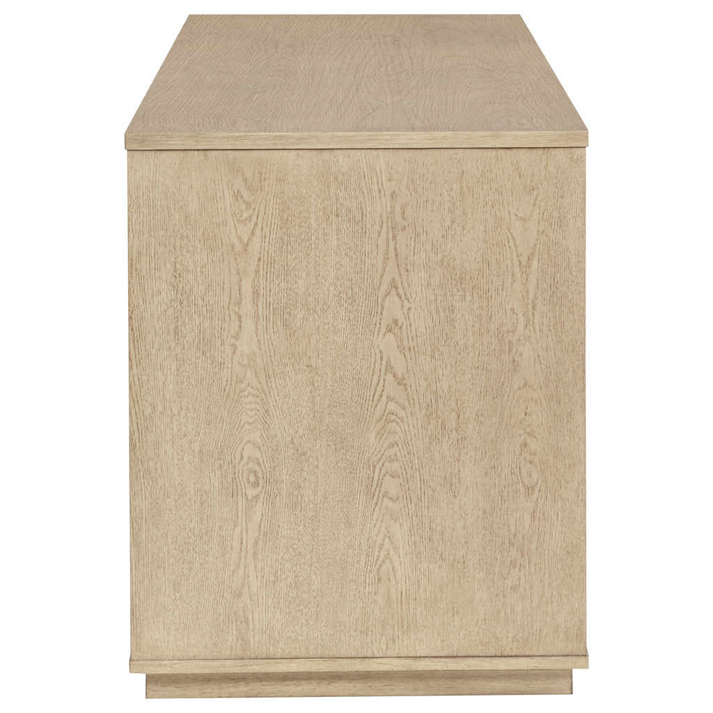 Harkes 75-inch 3-drawer Computer Desk with Adjustable Shelf Light Elm