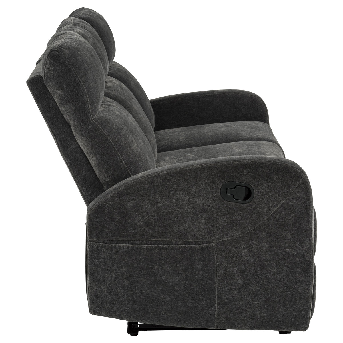 Hamilton Chenille Manual Reclining Sofa Charcoal Grey