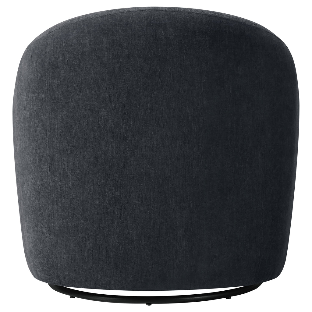 Leon Chenille Upholstered Swivel Accent Chair Black