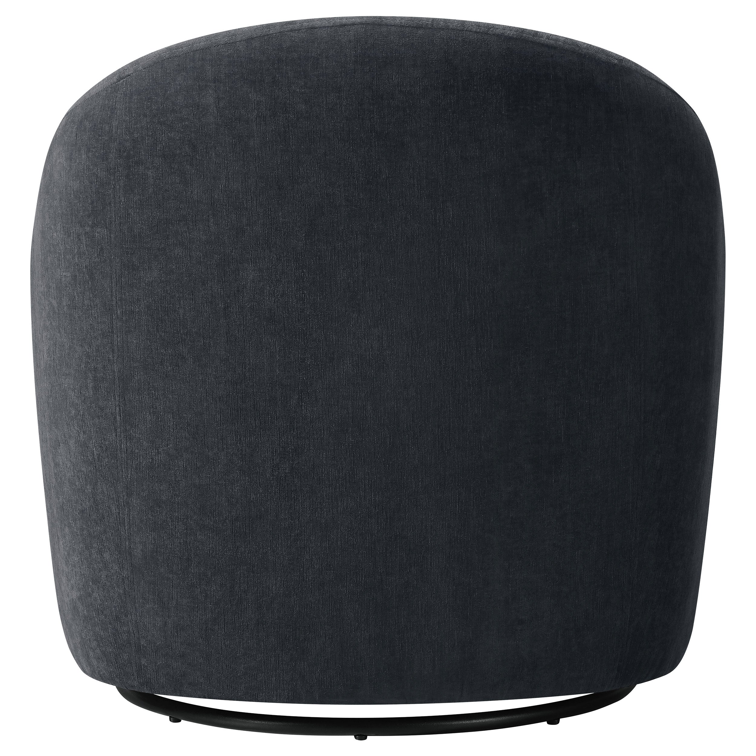 Leon Chenille Upholstered Swivel Accent Chair Black