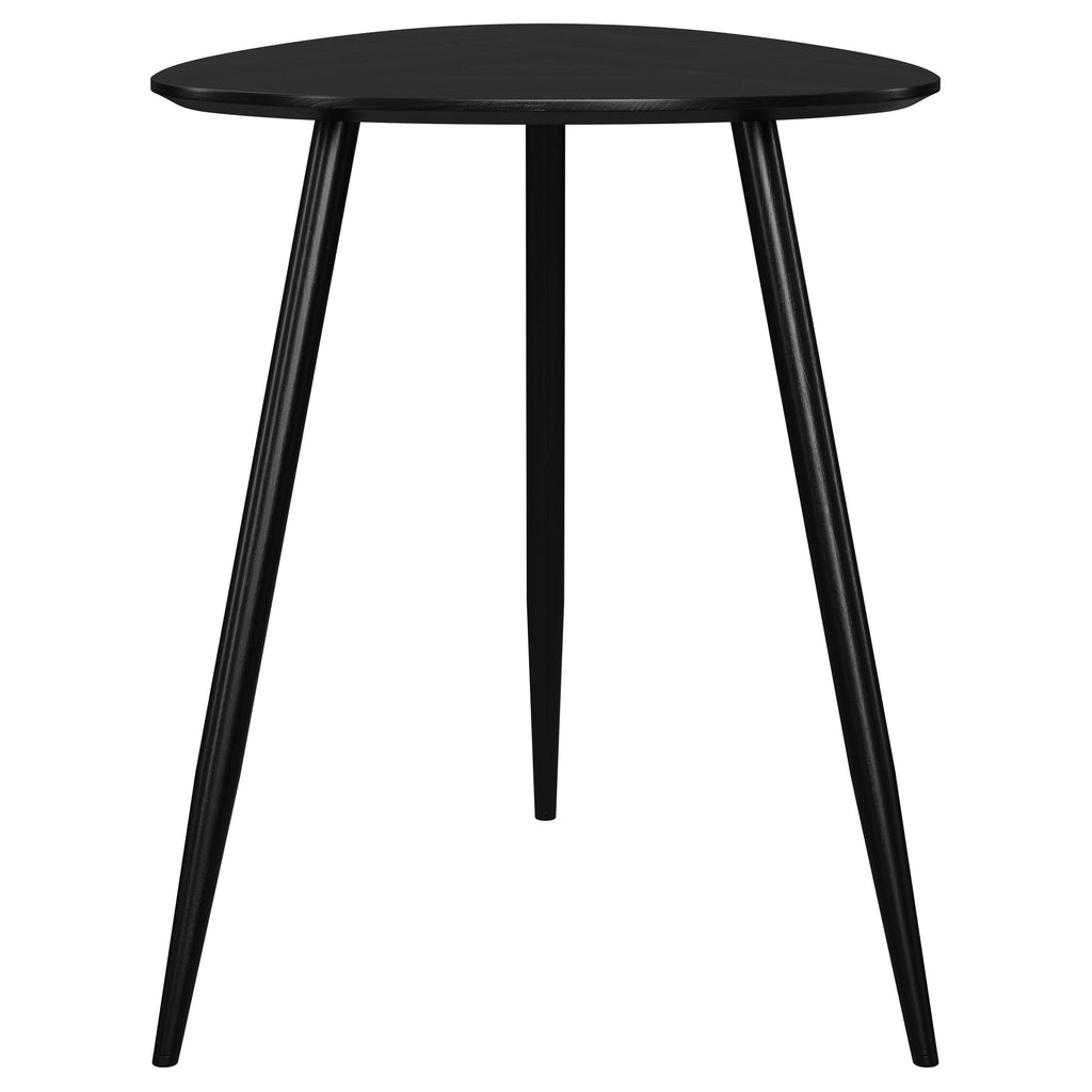 Odessa Triangular Solid Wood End Table Black