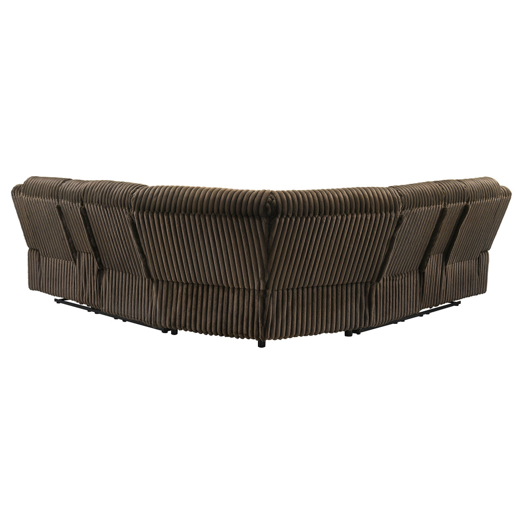 Atkinson Upholstered Reclining Sectional Sofa Chocolate