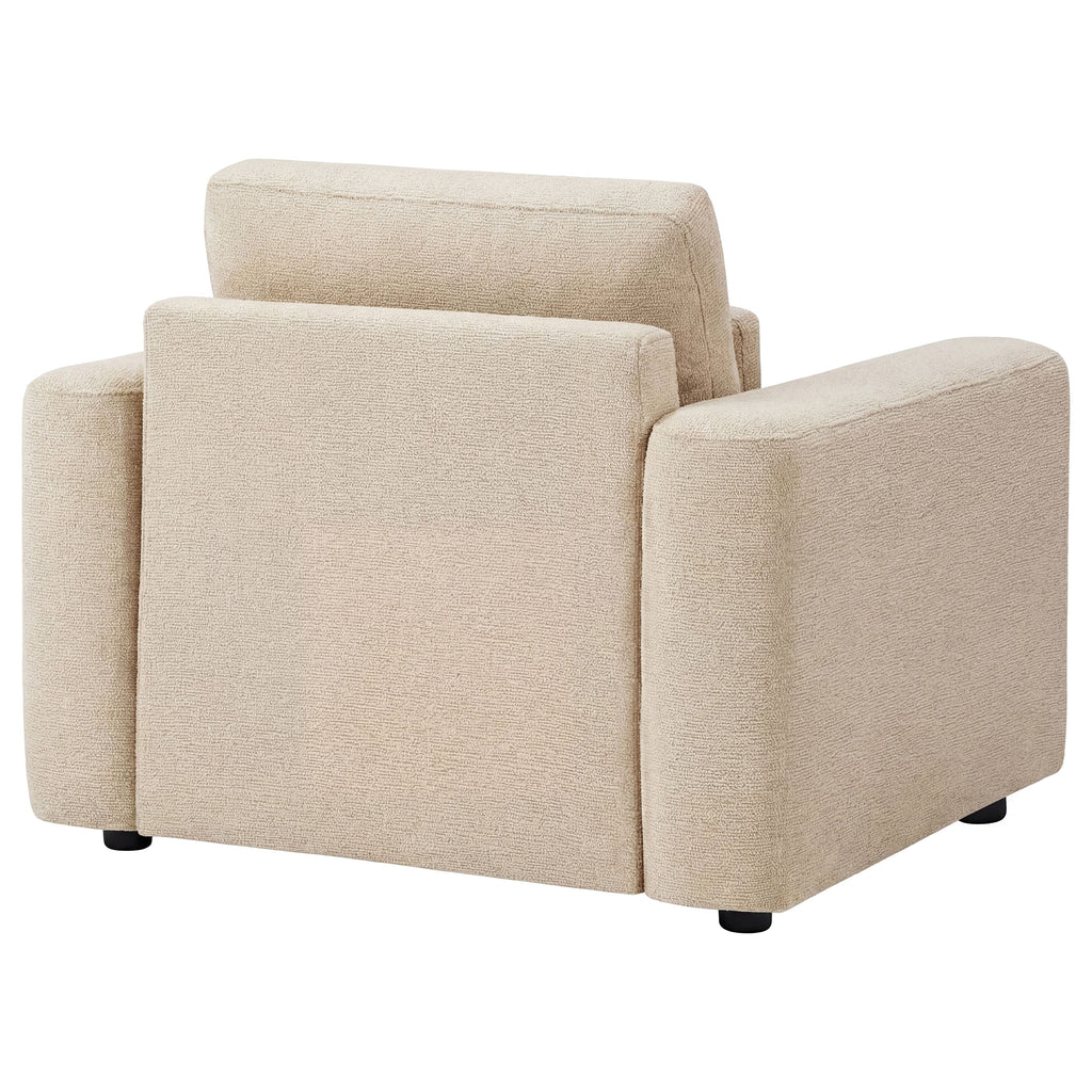 Amador Chenille Upholstered Track Arm Accent Chair Camel