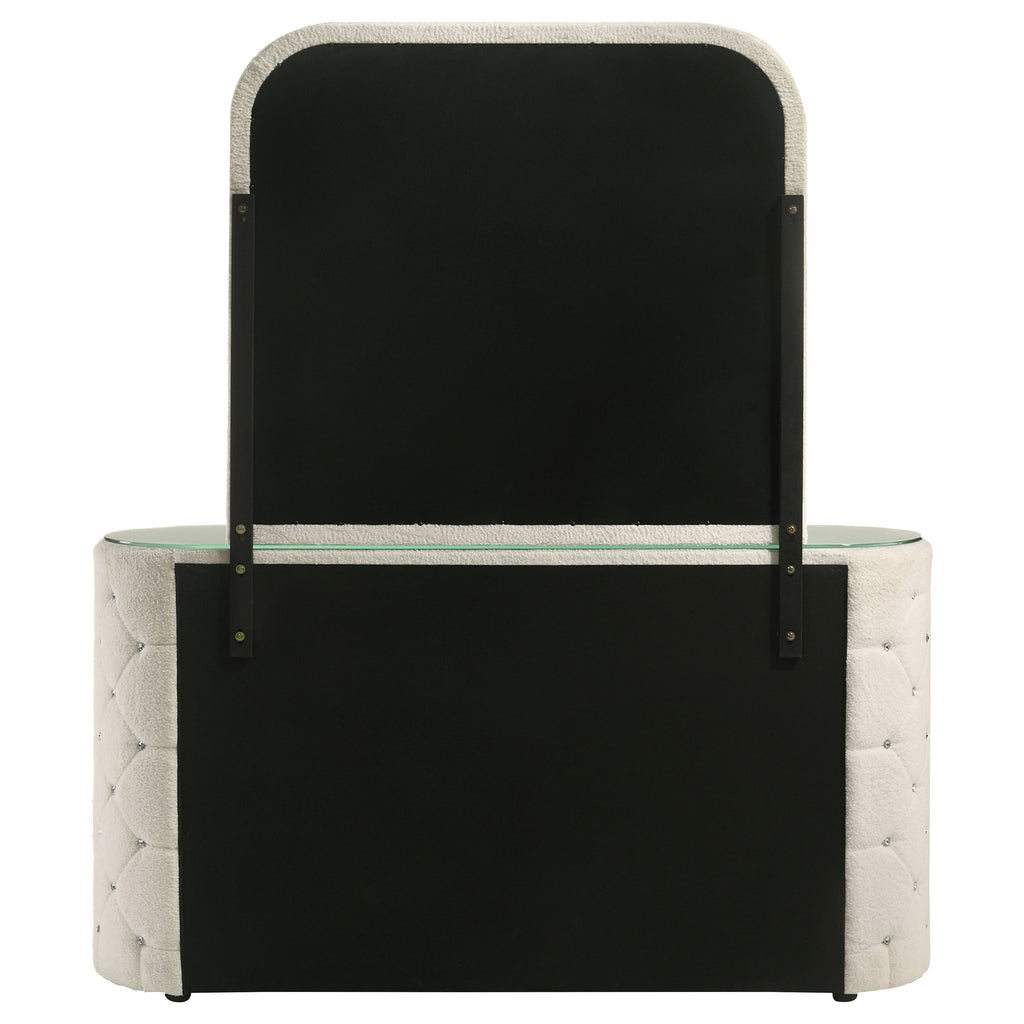 Sonya 6-drawer Upholstered Bedroom Dresser with Mirror Ivory