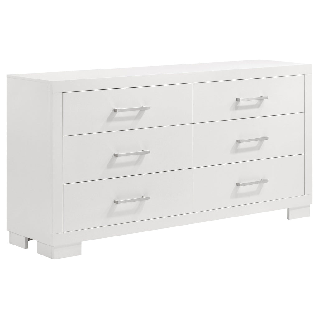 Jessica 5-piece Eastern King LED Bedroom Set Snow White