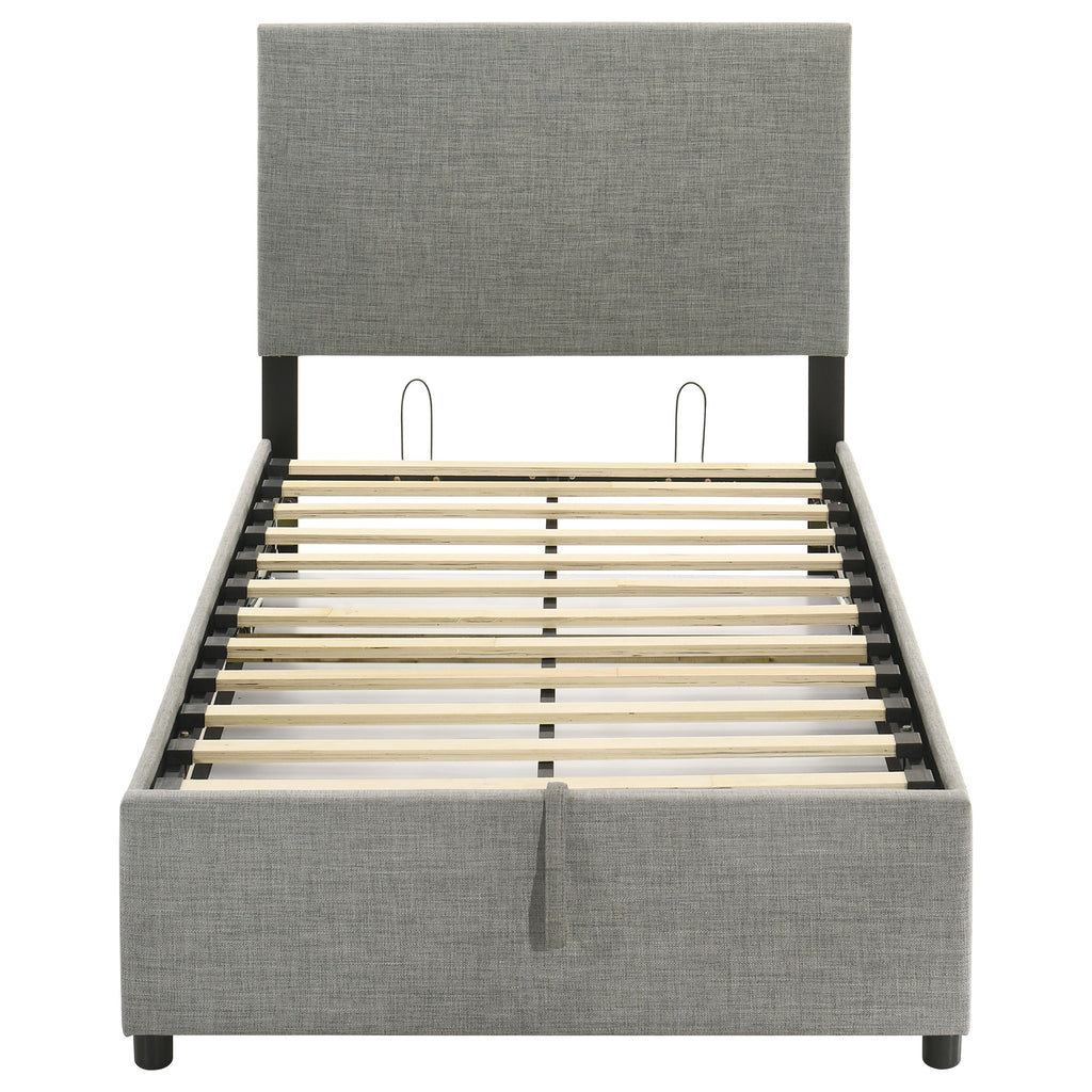 Reeves Upholstered Twin Lift-Top Storage Platform Bed Grey