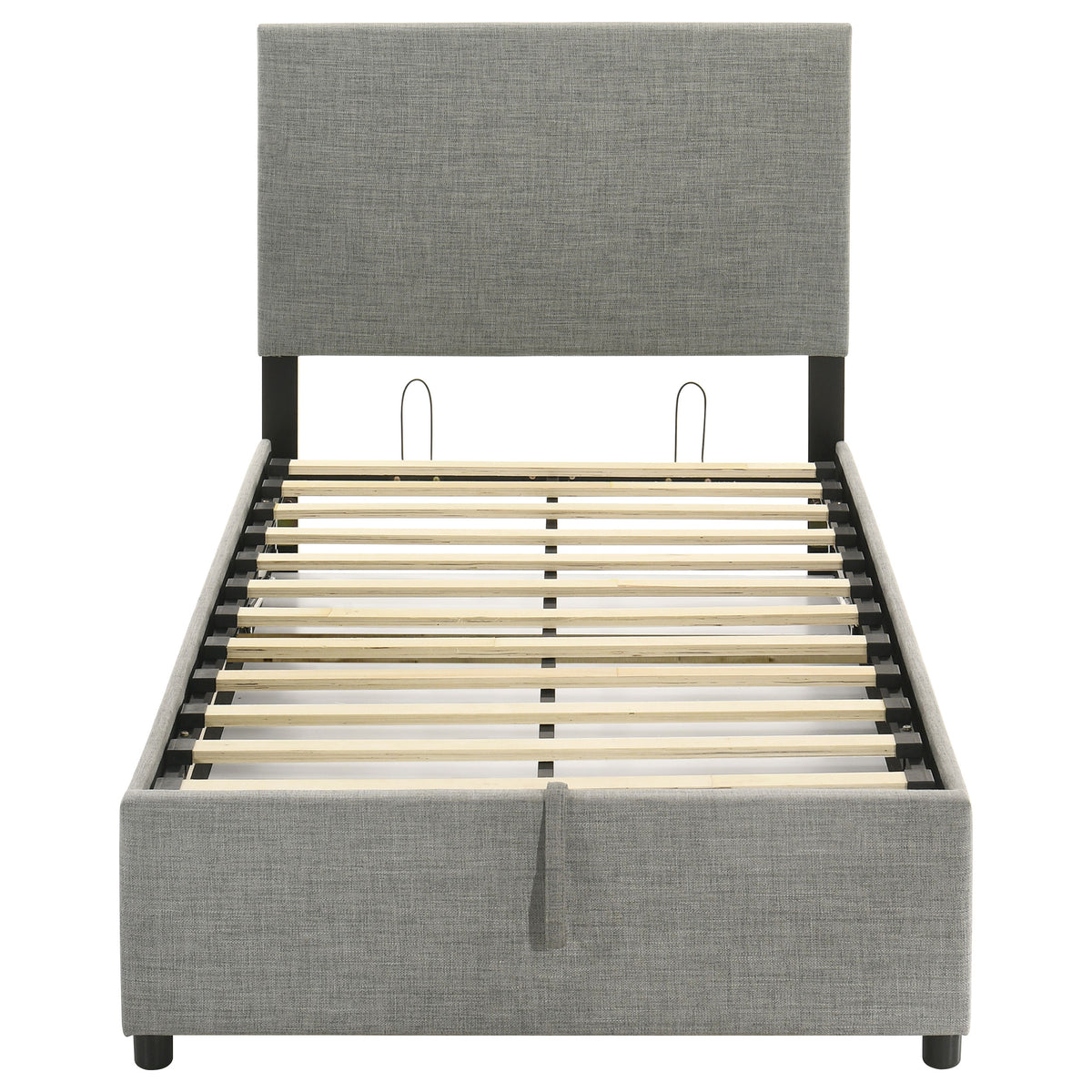 Reeves Upholstered Twin Lift-Top Storage Platform Bed Grey