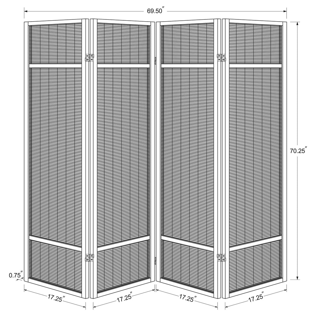Pearce 4-panel Bamboo Room Divider Folding Screen Natural