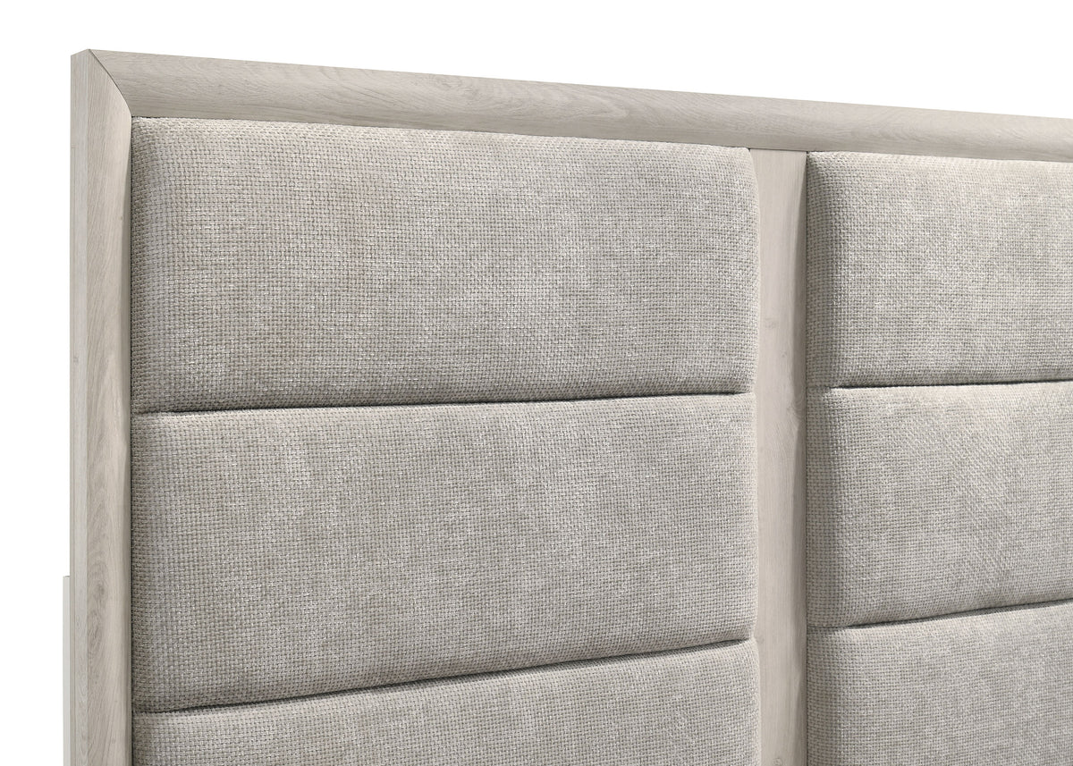 Farre Queen Upholstered Storage Platform Bed Washed Grey