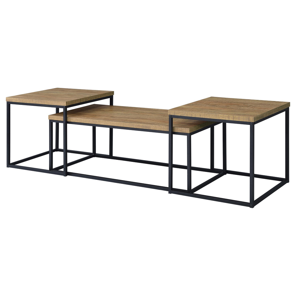 Straden 3-piece Engineered Wood Coffee Table Set Mango and Black