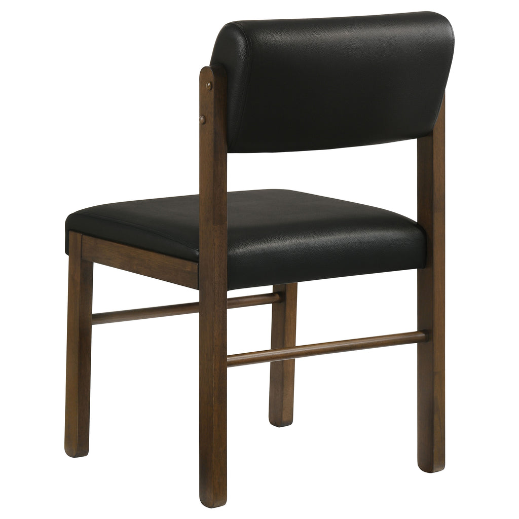 Kehoe Upholstered Dining Side Chair Black and Walnut (Set of 2)