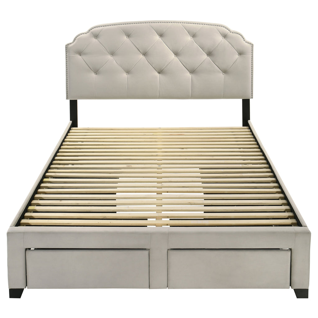 Marianna 4-drawer Upholstered Queen Storage Bed Cream