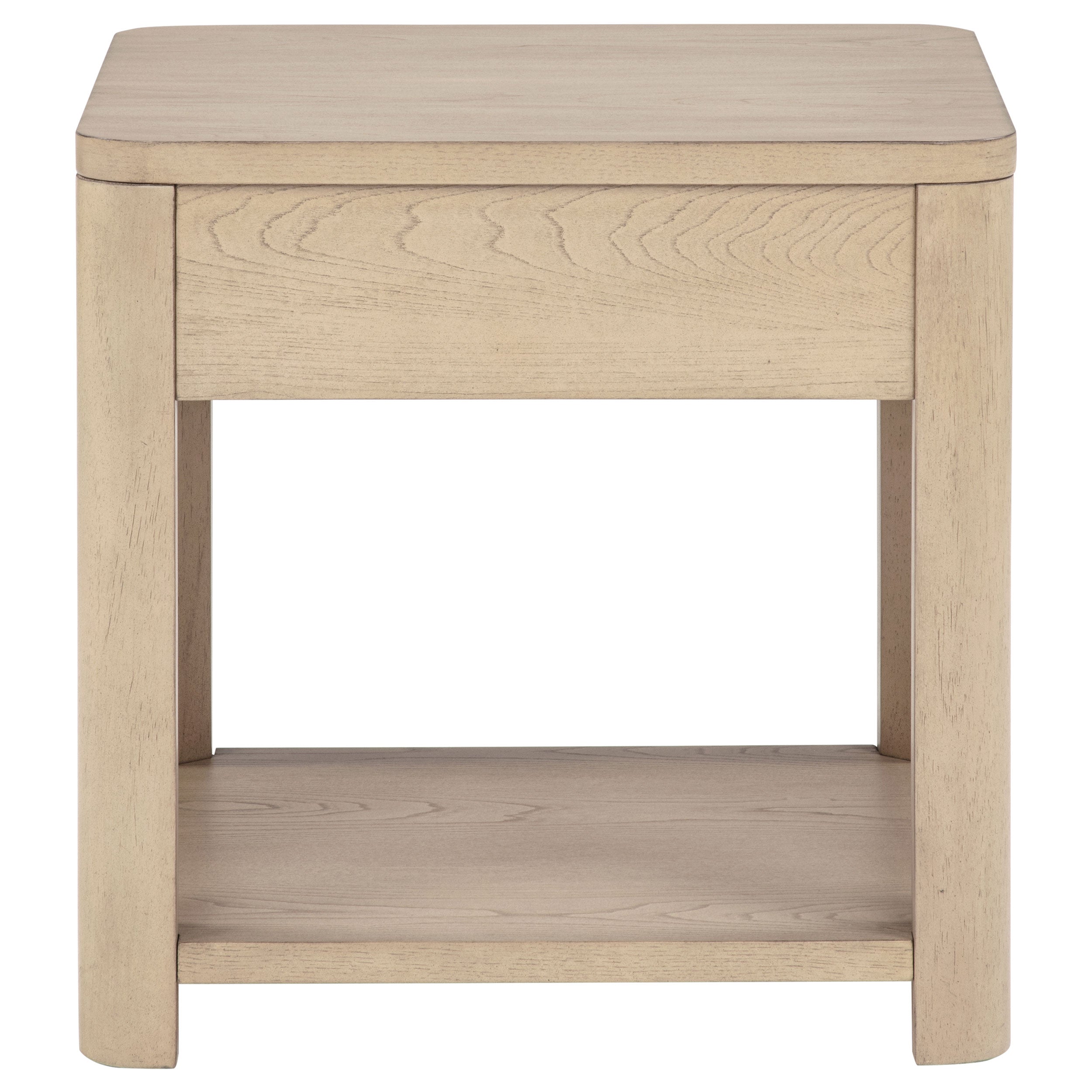 Marcelo Wood End Table with Drawer and Shelf Light Elm