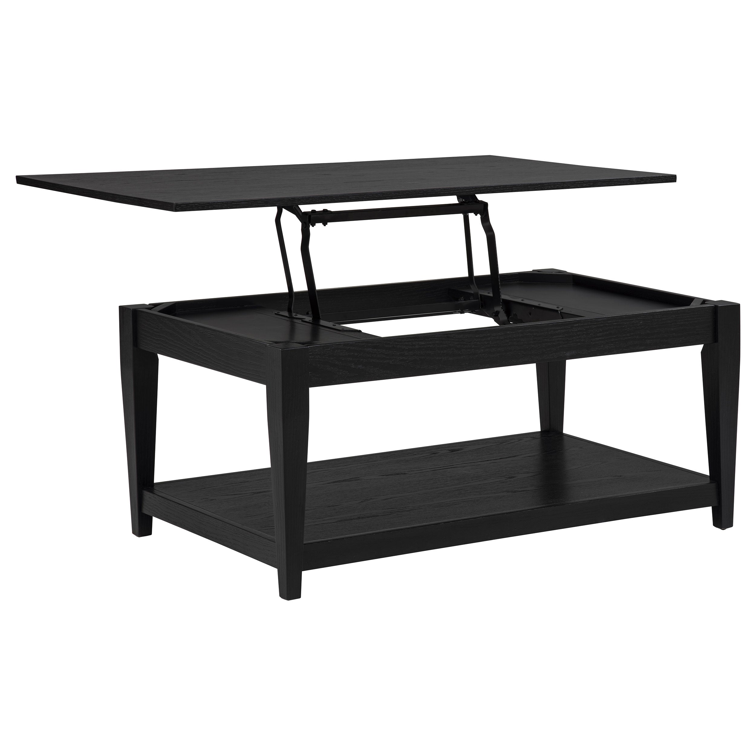 Lindenton 3-piece Wood Lift-Top Coffee and End Table Set Black