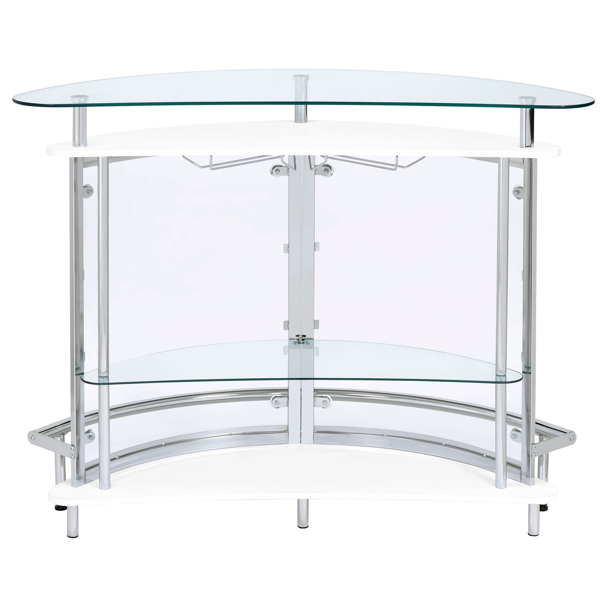 Amarillo Freestanding Glass Top Home Bar Wine Cabinet White