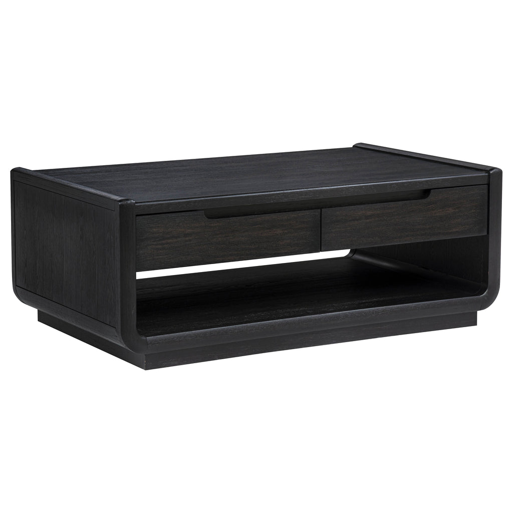 Leandro 3-piece Wood Coffee and End Table Set Burnished Black