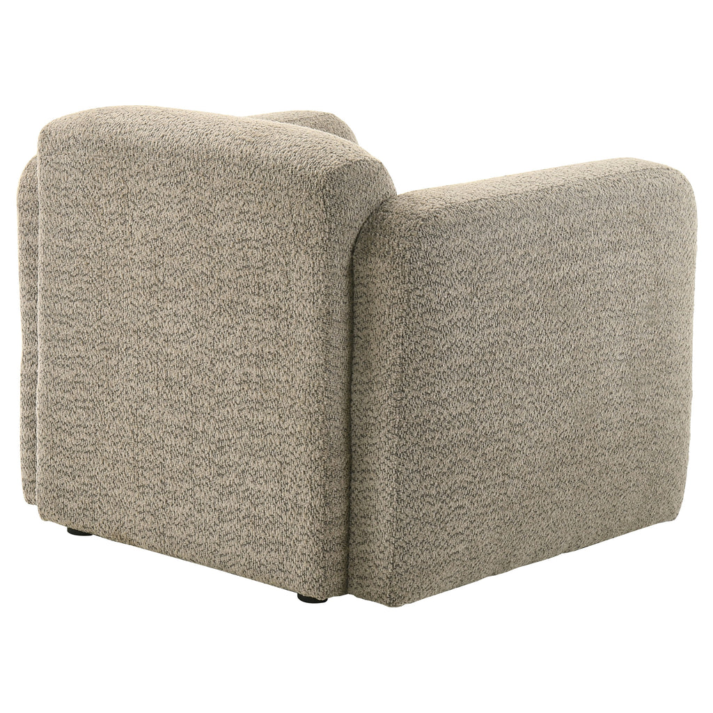 Dorset Fabric Upholstered Round Track Arm Accent Chair Brown