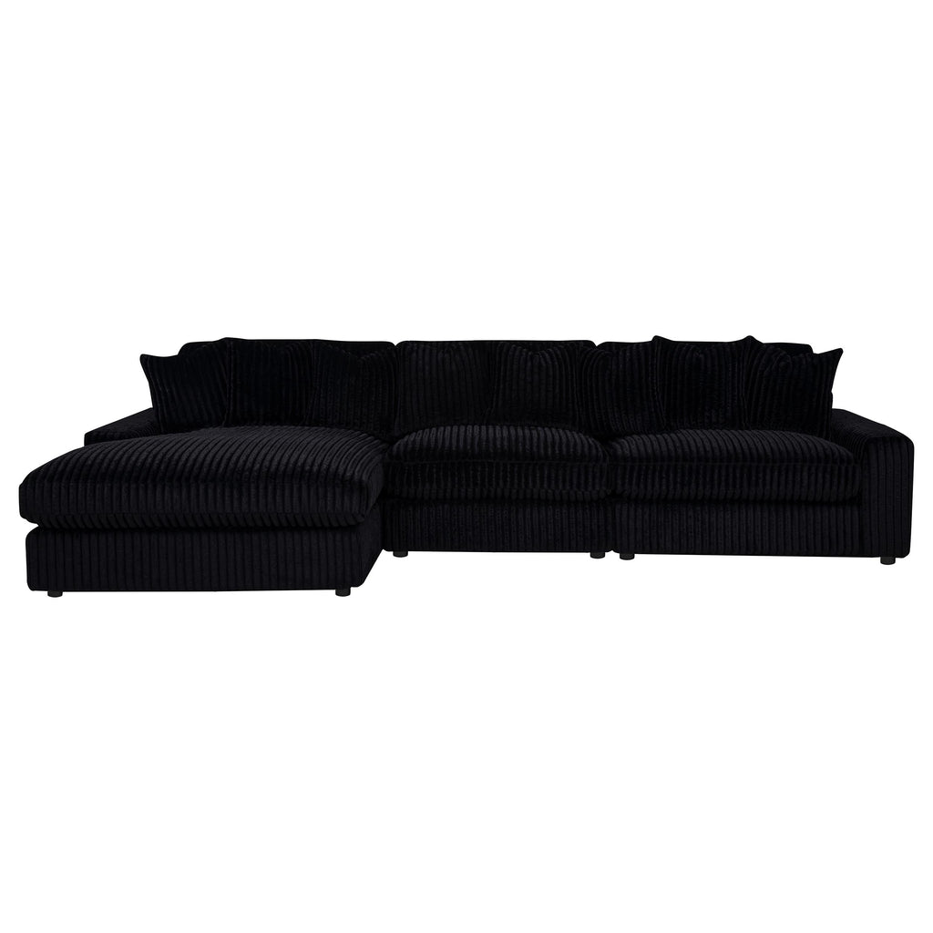 Blaine Upholstered Reversible Chaise Sectional Sofa Black