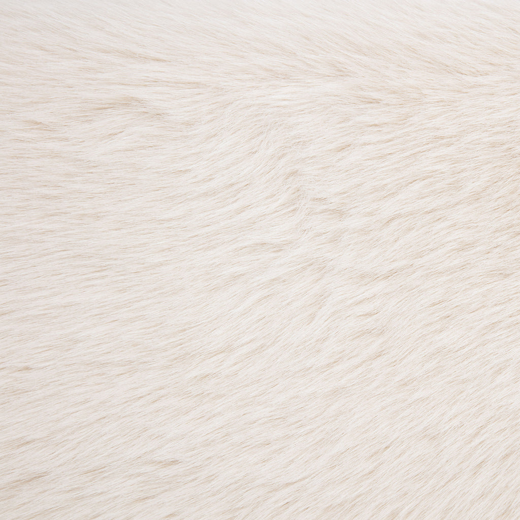 Rebecca Faux Fur Upholstered Queen Bed Cream