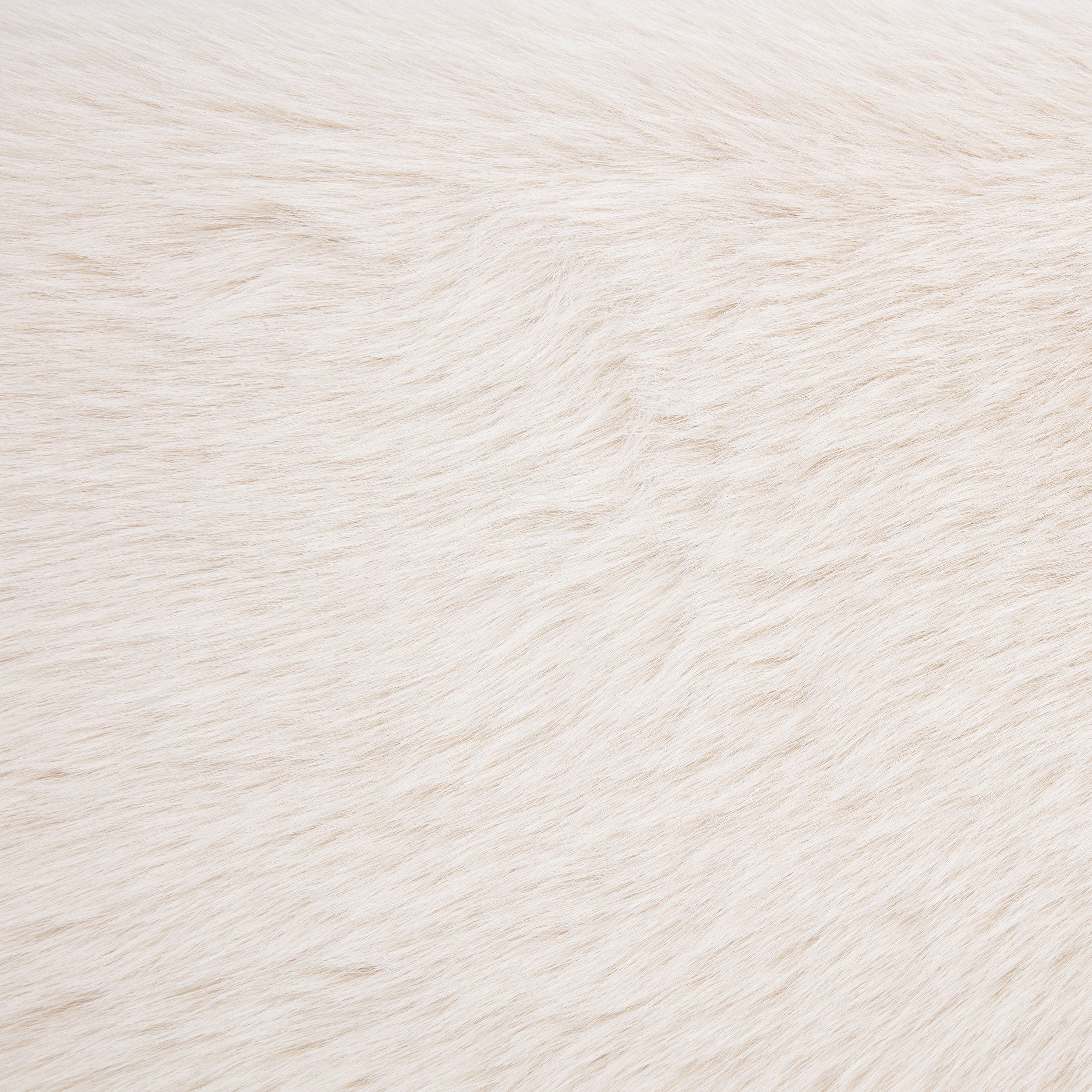 Rebecca Faux Fur Upholstered Queen Bed Cream