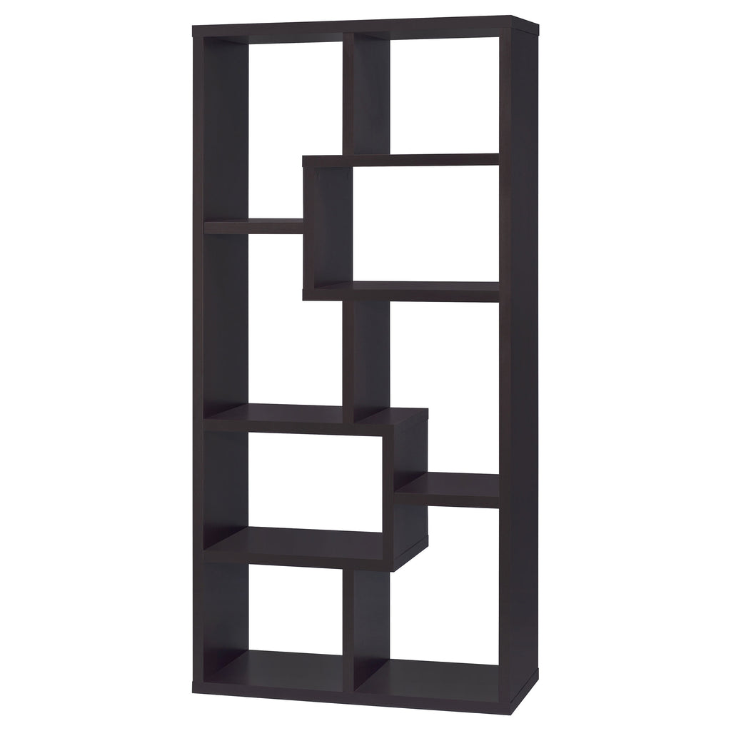 Theo 71-inch 6-shelf Bookshelf Cappuccino