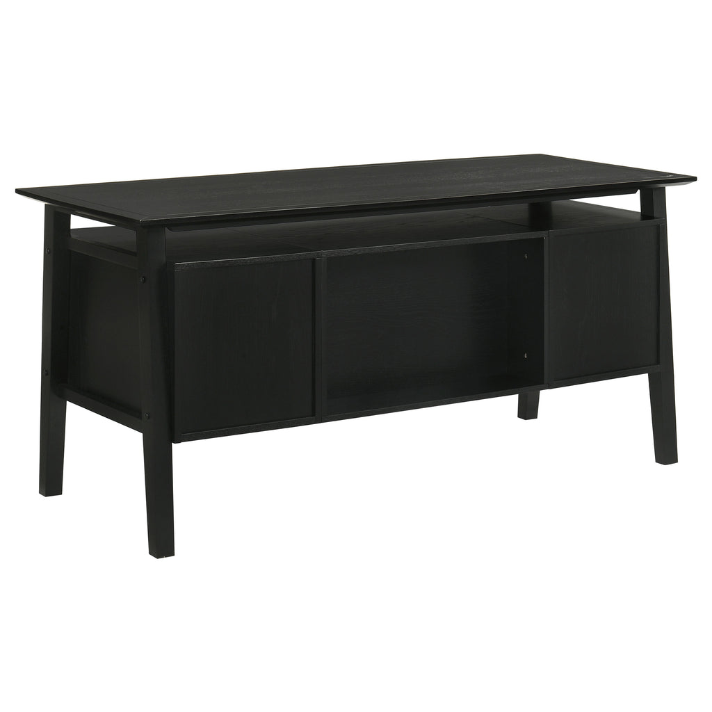 Goodson 64-inch 4-Drawer Double Pedestal Computer Desk Black