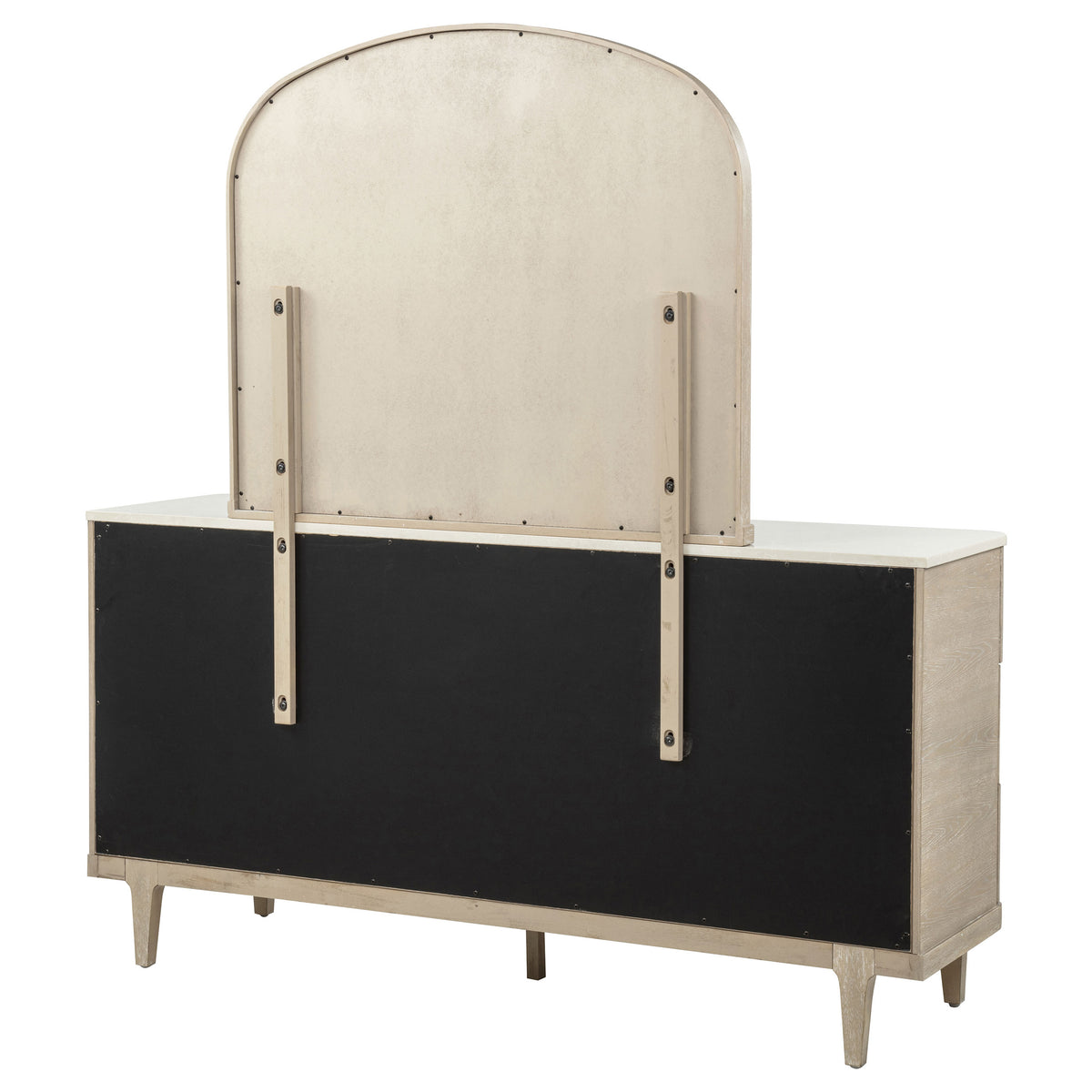 Lucaire 6-drawer Dresser Cabinet with Mirror Sandstone