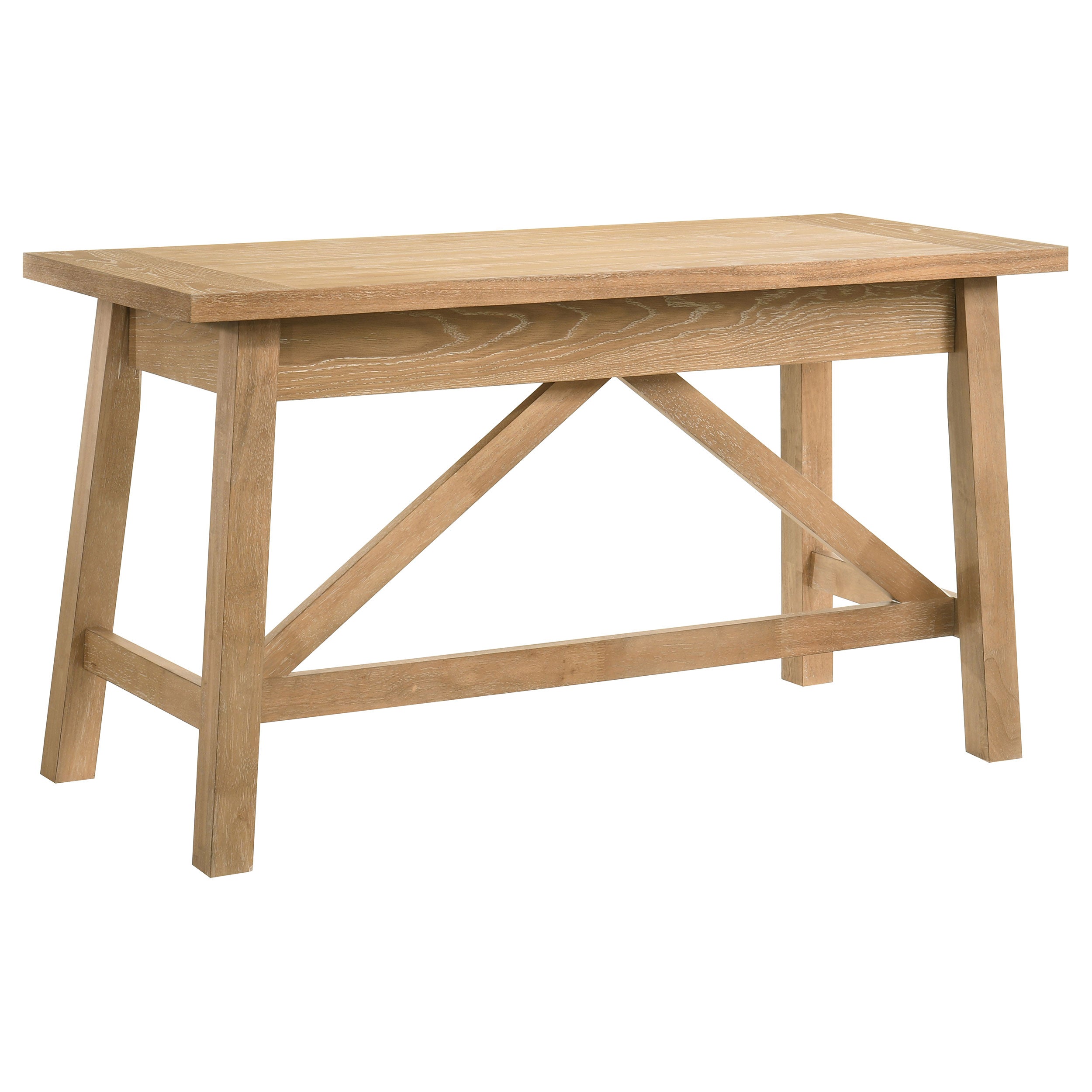 Fabian 54-inch 2-drawer Computer Writing Desk Distressed Light Brown