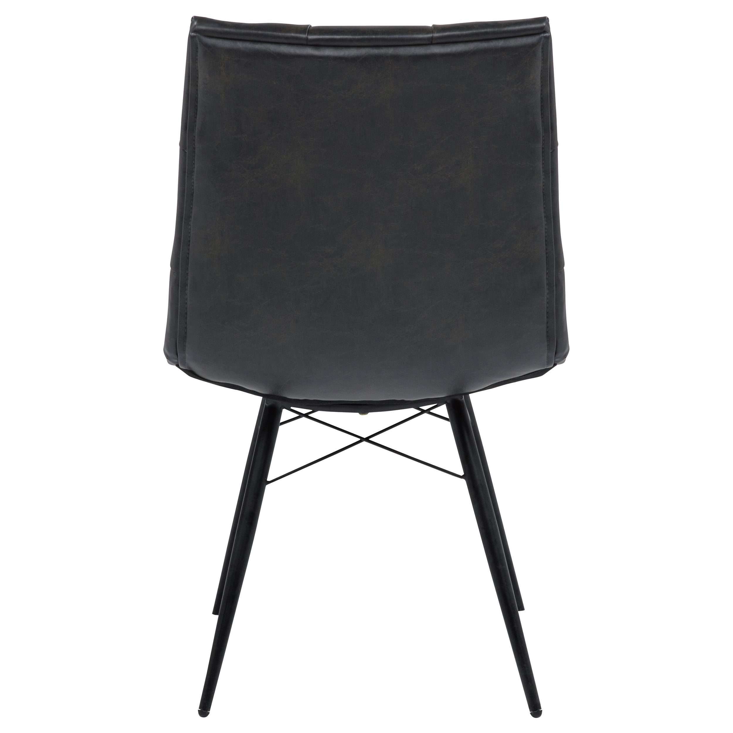 Aiken Faux Leather Upholstered Dining Side Chair Charcoal Grey (Set of 4)
