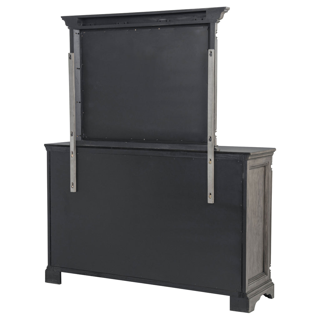Cresswell 8-drawer Dresser with Mirror Weathered Taupe