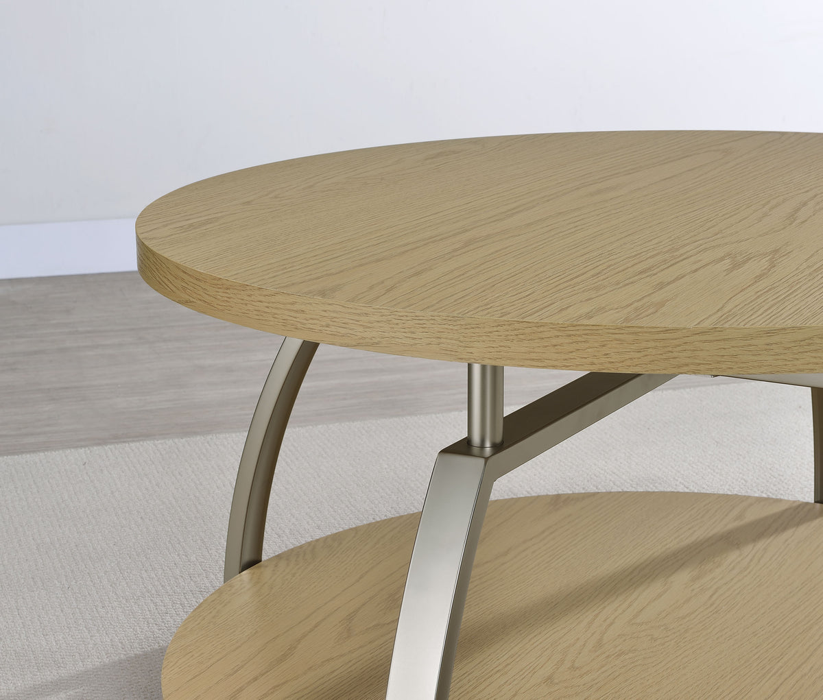 Dacre Round Engineered Wood Top Coffee Table Greige