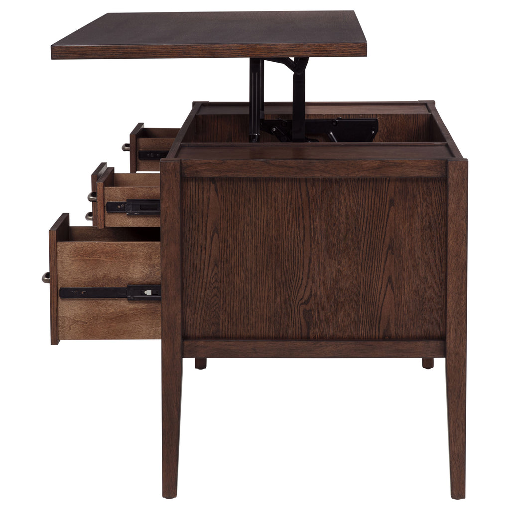 Graham 54-inch 4-drawer Double Pedestal Lift Top Computer Desk Chocolate