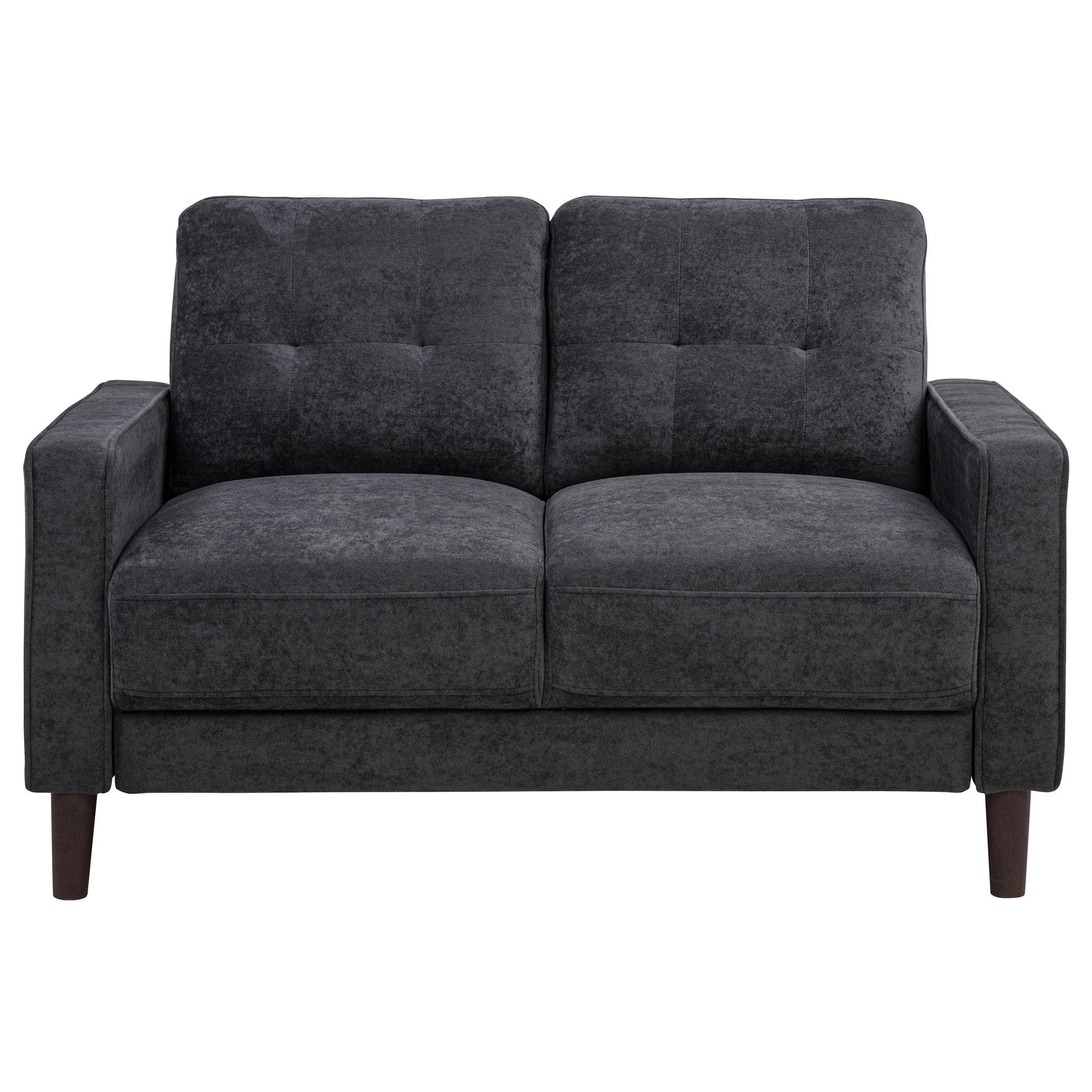 Bowen II 2-piece Upholstered Track Arm Sofa Set Steel Grey