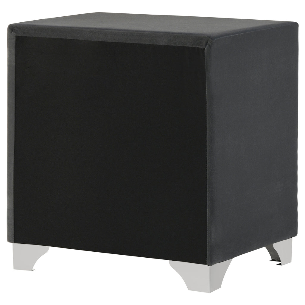 Melody Upholstered 2-drawer Nightstand Grey